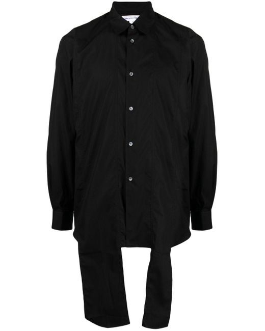 Camisa con dobladillo asimétrico Comme des Garçons de hombre de color Black