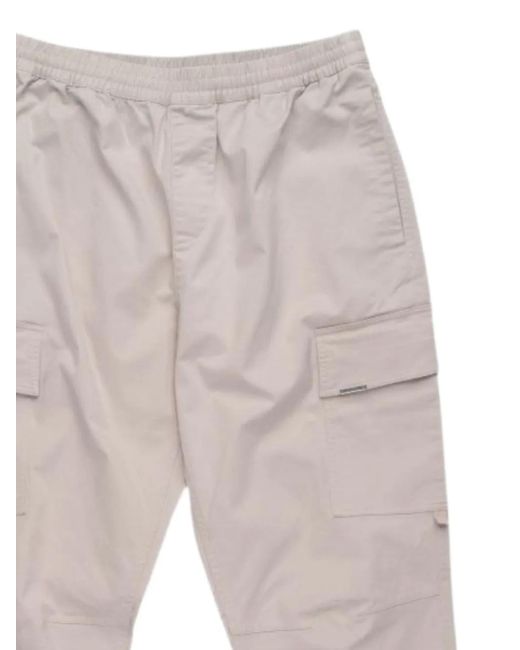 Represent White Cuffed Cargo Trousers for men