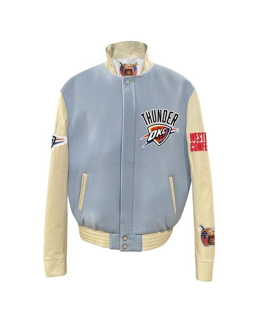 Jeff Hamilton Blue Welt-Pocket Bomber Jacket for men