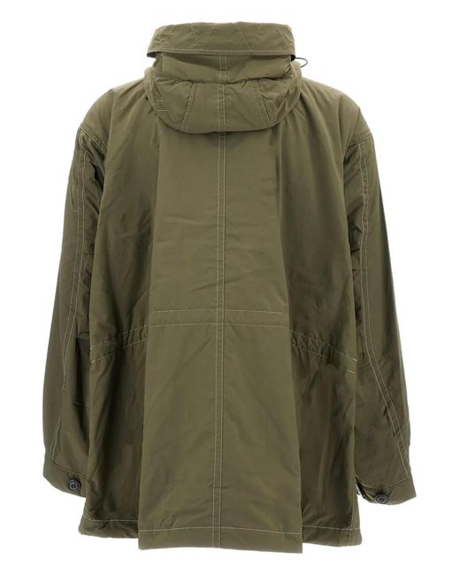 And Wander Green Reflective Hooded Jacket