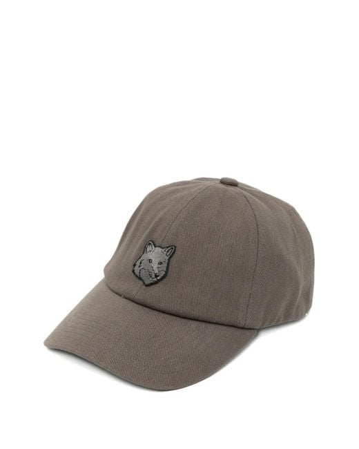 Maison Kitsuné Gray Fox Head Baseball Cap