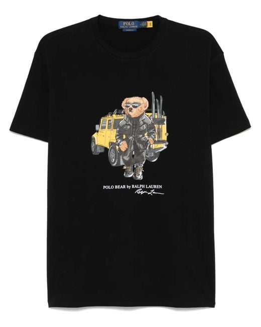 Polo Ralph Lauren Black Polo Bear Jersey Classic-Fit T-Shirt for men