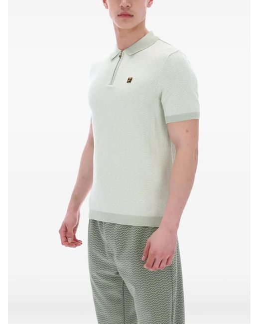 Fila Gray Marty Zip-Fastening Polo Shirt for men