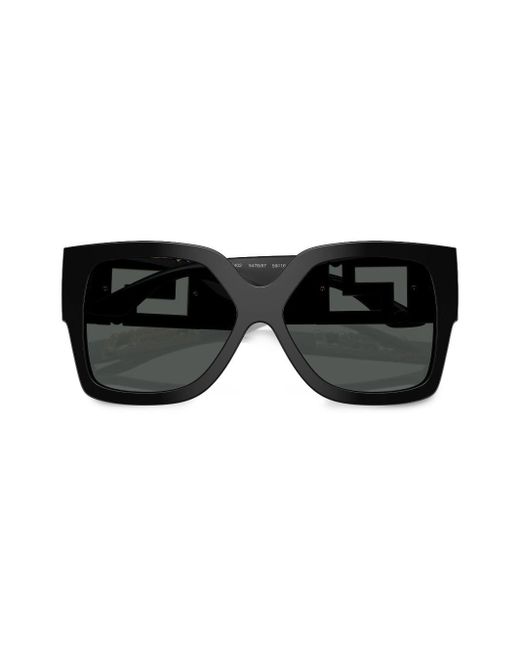 Versace Black Greca Oversize-frame Sunglasses