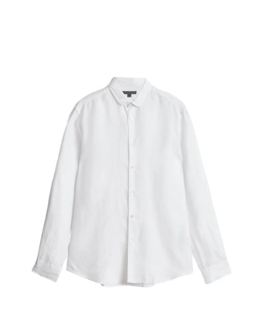 John Varvatos White Orchard Club-Collar Long-Sleeve Shirt for men