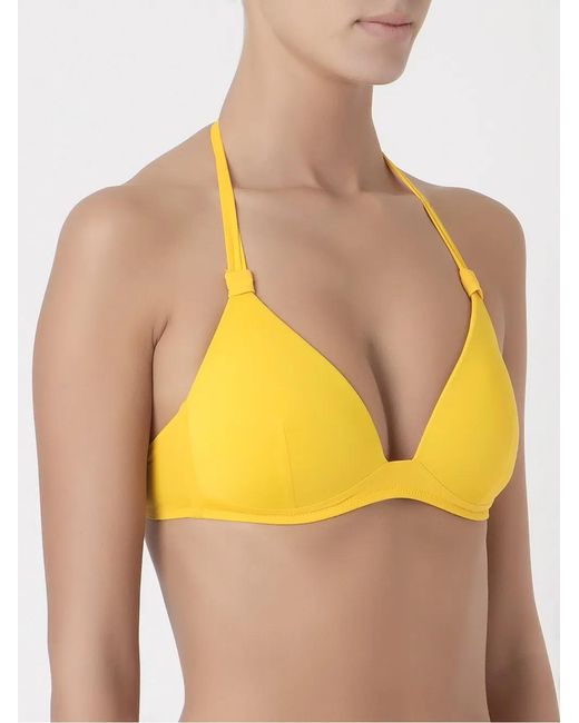 Amir Slama Yellow Halterneck Bikini Top