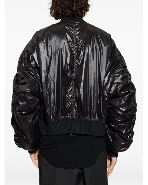 Rick Owens Black "Secchia Flight" Bomber Padded Jacket for men
