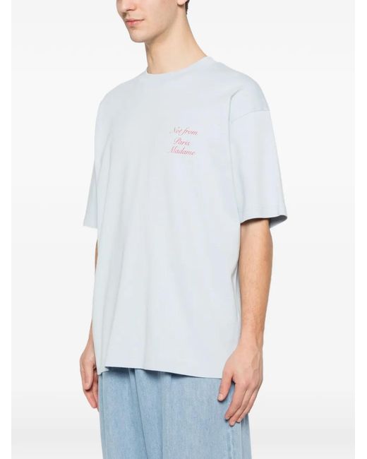 Drole de Monsieur White Calligraphy Slogan T-Shirt for men
