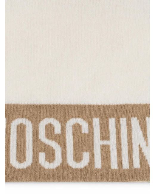 Moschino Natural Logo-Intarsia Scarf