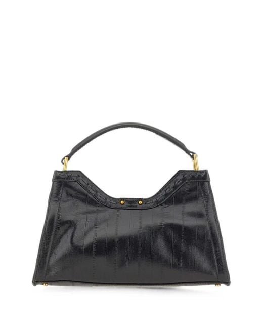Gianni Chiarini Black Aurora Eel-Print Shoulder Bag