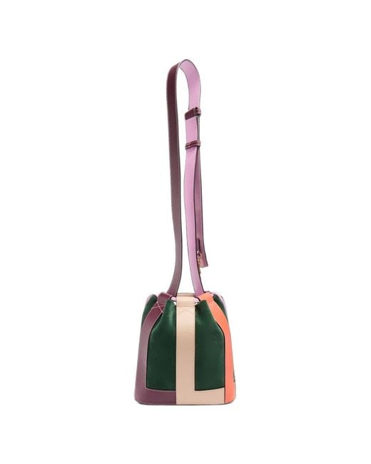 Lancel Pink Elles Leather Bucket Bag