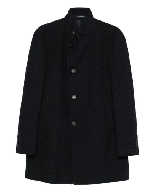 Tagliatore Gordon Mantel mit Stehkragen in Black für Herren