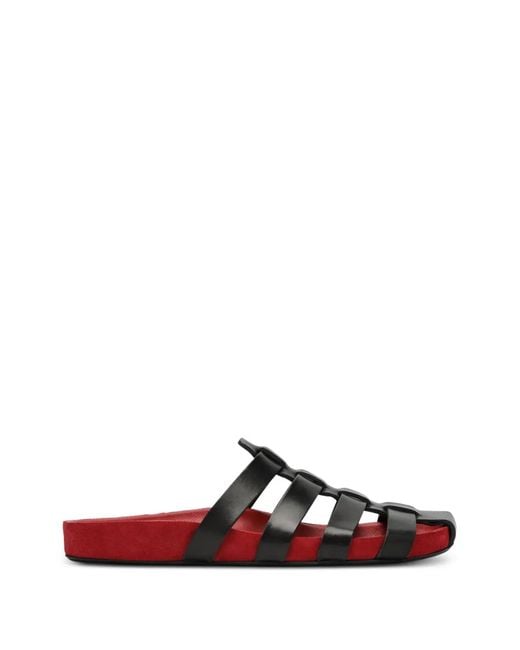 Jude White Dusty Caged Leather Slides