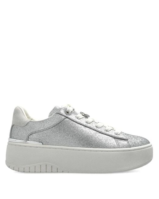 MICHAEL Michael Kors White Logo-Detail Glitter-Embellishment Sneakers