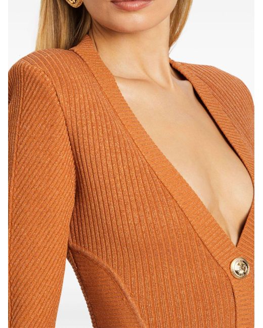 retroféte Orange Zem Rib Knit Dress