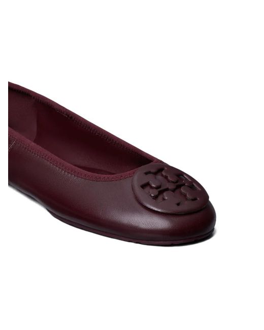 Tory Burch Red Reva Travel Logo-Embellished Ballet Flats