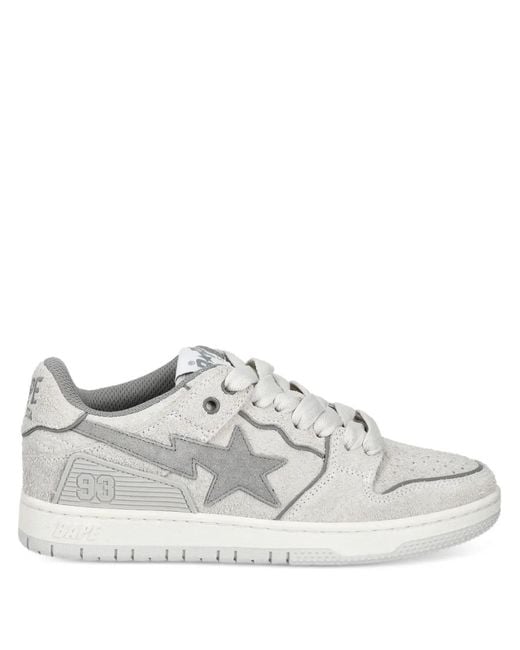 A Bathing Ape White Bape Sk8 Sta #3 L Appliqué Sneakers