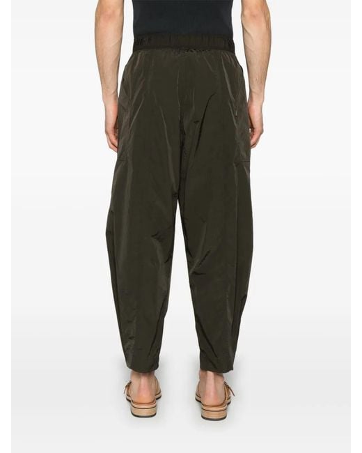 Studio Nicholson Green Elasticated-Waistband Tapered Trousers for men