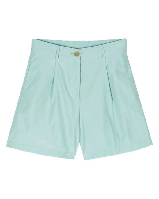 Forte_forte Blue Aqua Green Taffeta Shorts