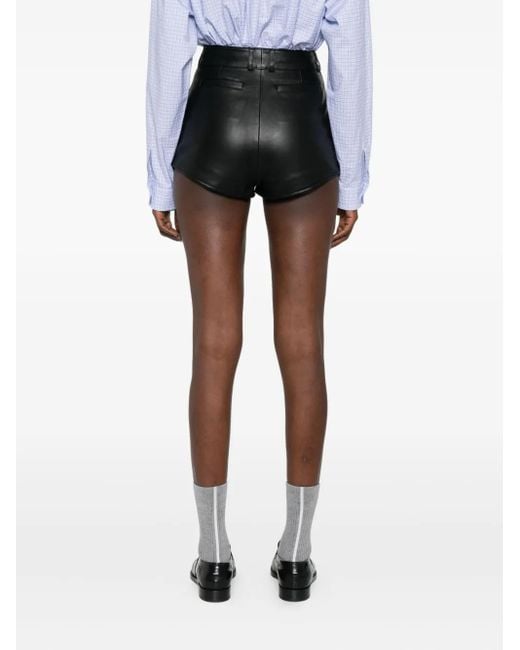 Frankie Shop Leren Shorts Met Zak in het Black