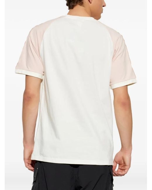 Adidas White Raglan-Sleeve Logo-Embroidered T-Shirt for men