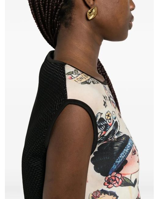 The Artistylist White Graphic-Print Mini Dress