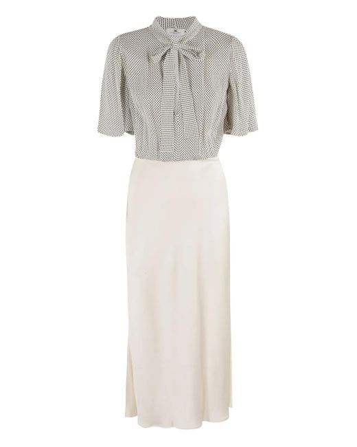 Elisabetta Franchi White Polka-Dot Midi Dress