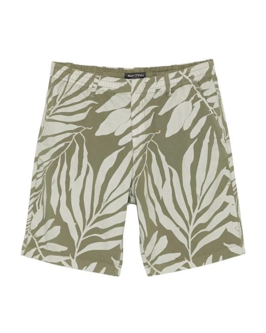 Marc O' Polo Green Leaf-Print Shorts for men