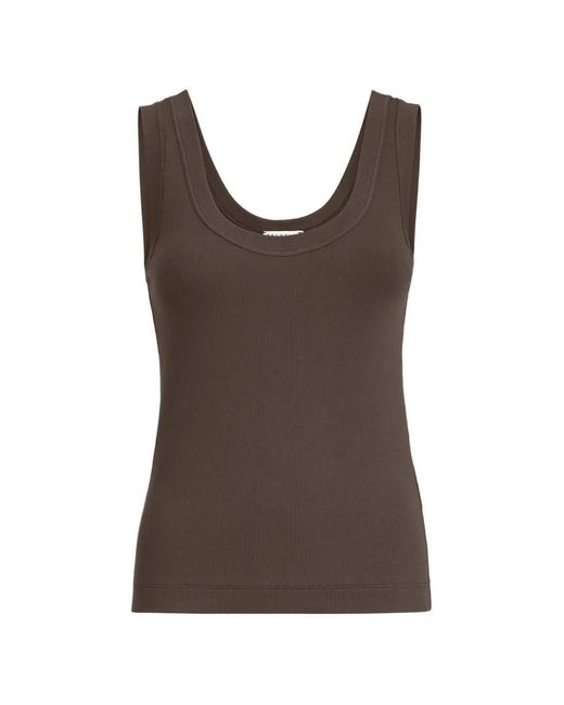Brunello Cucinelli Geribbelde Top in het Brown