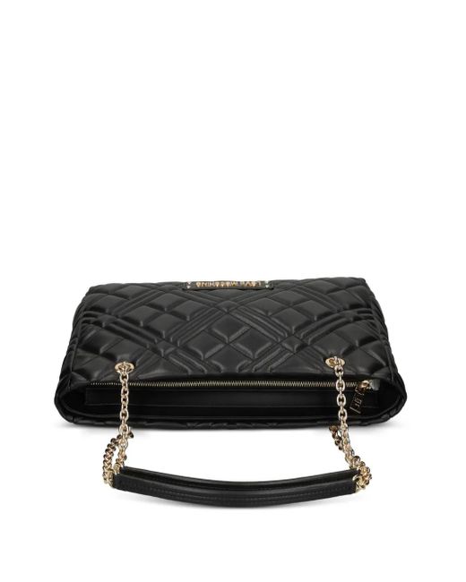 Bolso de hombro acolchado Love Moschino de color Black