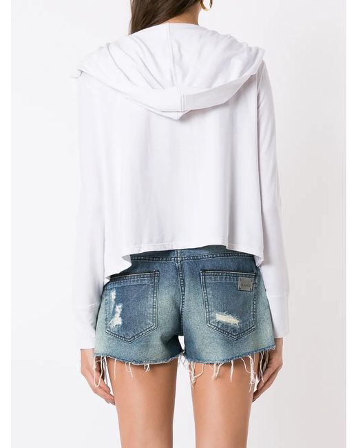 Amir Slama White Hooded Open-Front Cardigan