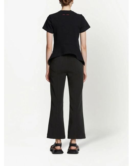 Proenza Schouler Black Cropped Kick-Flare Trousers