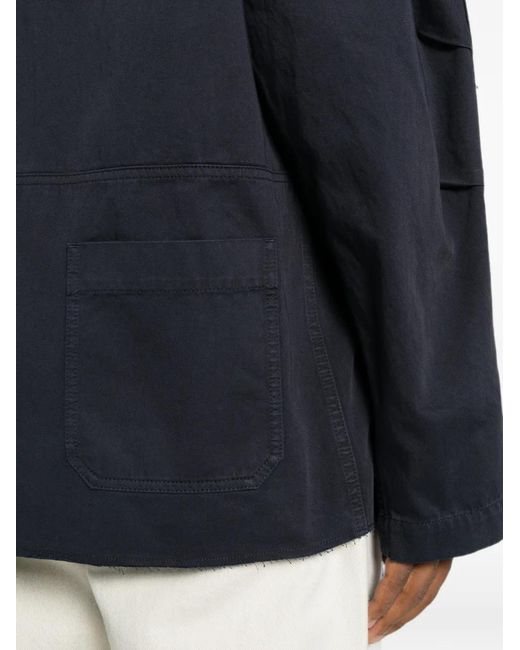 MM6 by Maison Margiela Blue Concealed-Fastening Patch-Pocket Shirt Jacket for men