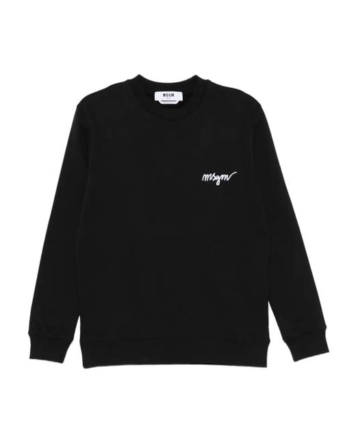 Sweat À Logo Brodé MSGM en coloris Black