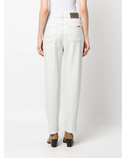 Peserico White Light-Wash Tapered-Leg Jeans