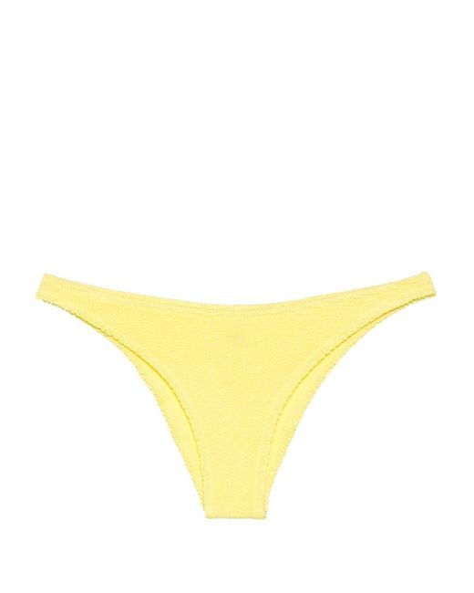 Mc2 Saint Barth Yellow Elise Textured-finish Bikini Bottoms