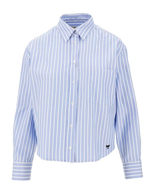 Weekend by Maxmara Blue Short Cardboard Shirt Stripes
