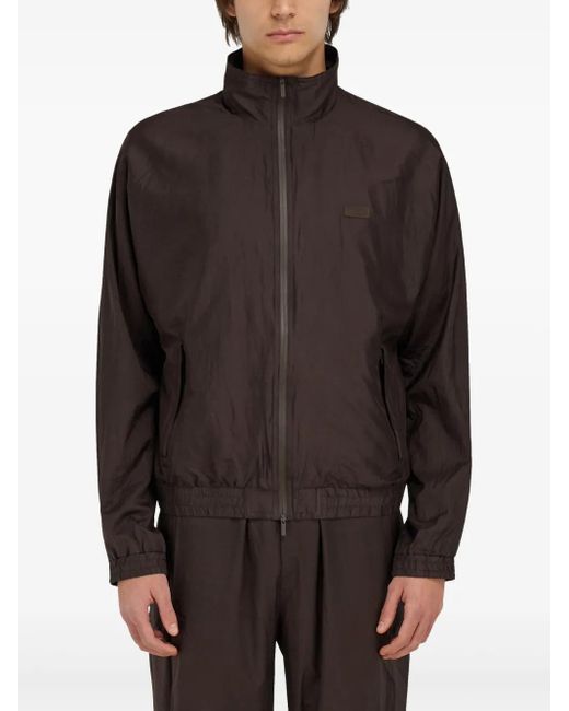 Ferragamo Gray Zip-Up Bomber Jacket for men