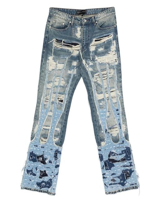 Who Decides War Blue Buttoned Jeans for men