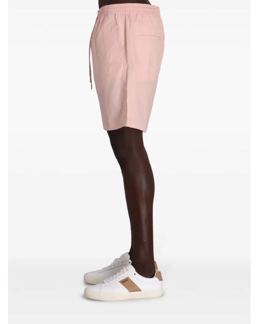 HUGO Pink Dan Drawstring Cotton Shorts for men