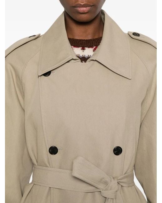 DUNST Natural Double-Breasted Trench Coat