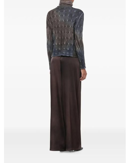 Avant Toi Blue Cable-Knit Roll-Neck Sweater