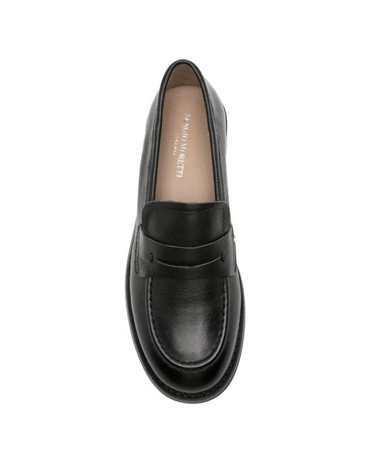 SERGIO MORETTI FIRENZE Black Penny Leather Loafers
