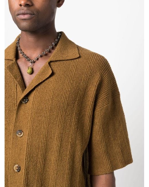 Chemise en maille à manches courtes Nanushka pour homme en coloris Brown