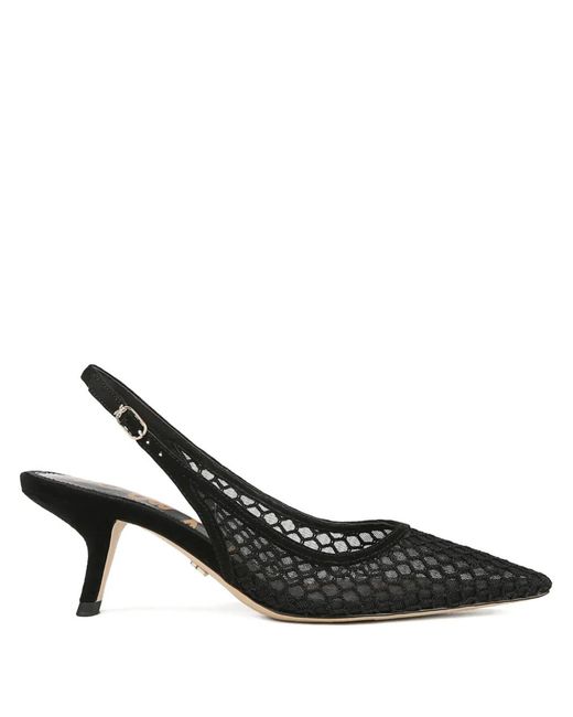 Sam Edelman Black 40Mm Hazel Mesh-Panelled Slingback Pumps