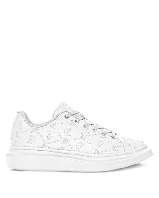 Just Cavalli White Logo-Debossed Sneakers for men