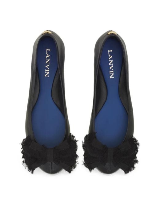 Lanvin Black The Bow Ballerina Flats