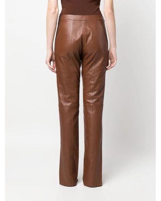Aeron Brown Elm Lambskin Trousers