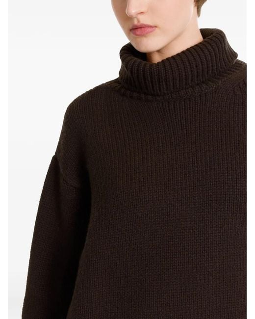 Elie Saab Brown Turtleneck Sweater