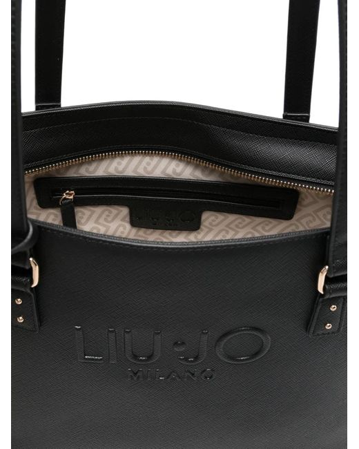 Liu Jo Black Large Tote Bag With Charm